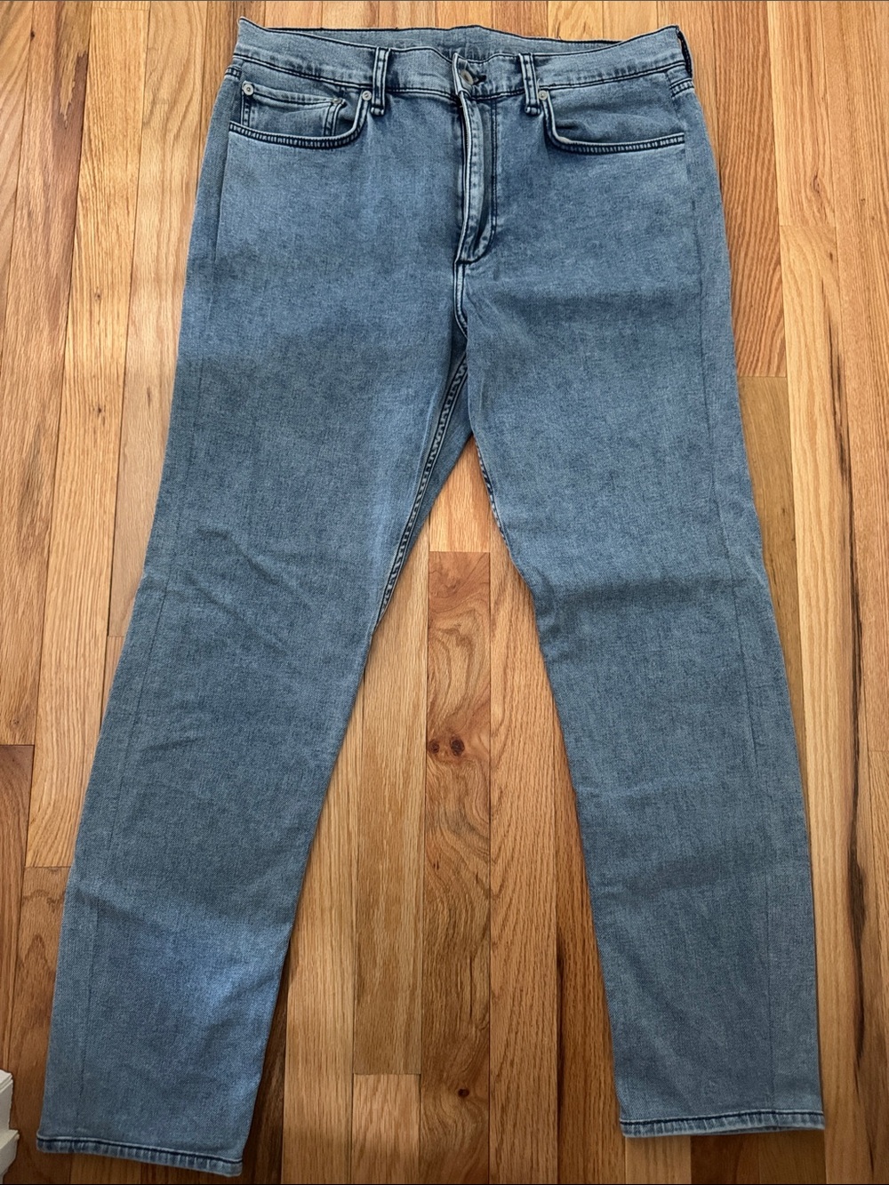 rag & bone faded blue relaxed straight jeans